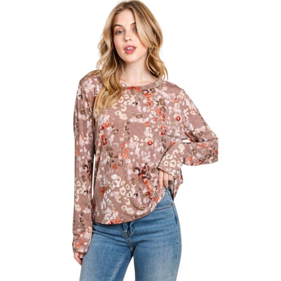 bombom Tops - Animal Print Paige Top with Pocket